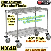 Zinc-Chromate Wire 2-Shelf Trucks / NX4B