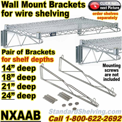 Wall Mount Brackets for Wire Shelving / NXAAB