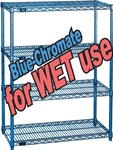 BLUE-CHROMATE WIRE SHELVING FOR WET & DAMP USE (NXE)