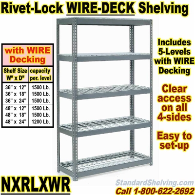 Heavy-Duty Wire-Deck Rivet Shelving / NXRLXWR