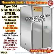 STAINLESS STEEL Flammable Safety Cabinets