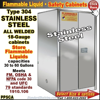 STAINLESS STEEL Flammable Safety Cabinets