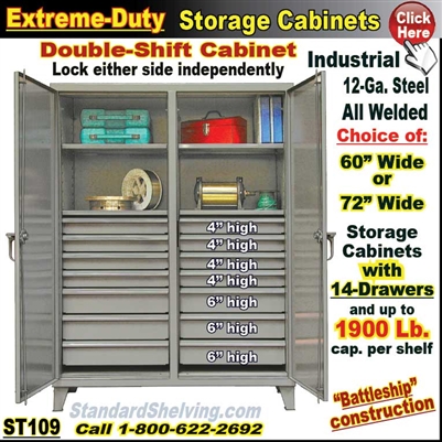 ST109 / Extreme Duty 14-Drawer Storage Cabinet