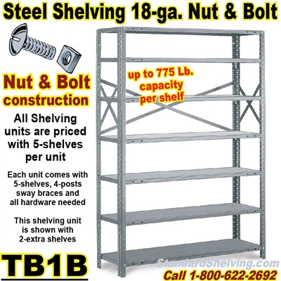 18 gauge Steel Shelving / N&B / TB1B