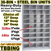 36-Bin Openings Steel Shelf Unit / TBBING36