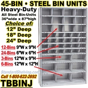 45-Bin Openings Steel Shelf Unit / TBBINJ45