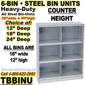 6-Bin Openings Steel Shelf Unit / TBBINU6