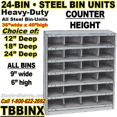 24-Bin Openings Steel Shelf Unit / TBBINX24