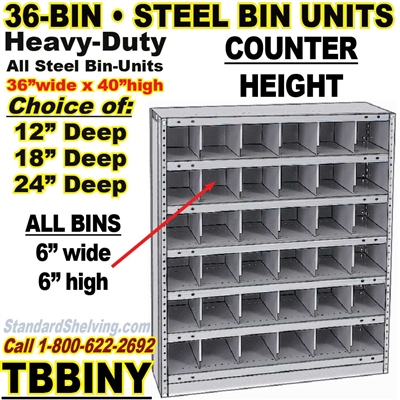 36-Bin Openings Steel Shelf Unit / TBBINY36