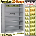 20 ga. Closed Steel Shelving / Clip-Type / TBBXC20