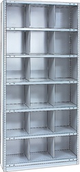 STEEL BIN UNIT WITH 18-OPENINGS, UNIT 75"HIGH (TBQ)