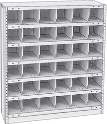 STEEL BIN UNIT WITH 36-OPENINGS, UNIT 40"HIGH (TBY)