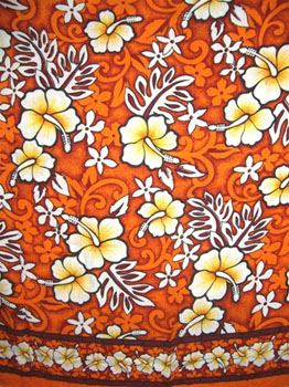 Orange and Red Traditional Hawaiian Print