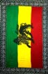 Rasta Sarong - Red Gold Green With Lion and White Design Border