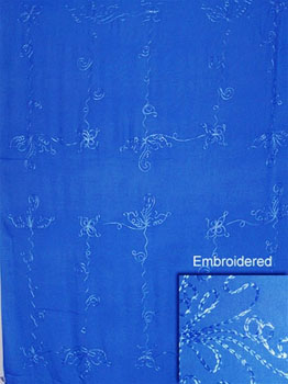 Embroidered Solid Blue