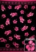 Black Sequined Sarong With Pink Hibiscus Flowers