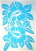 Two Turquoise Hibiscus Flowers Sarong