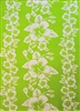 Green Sarong With White Hibiscus Patterns