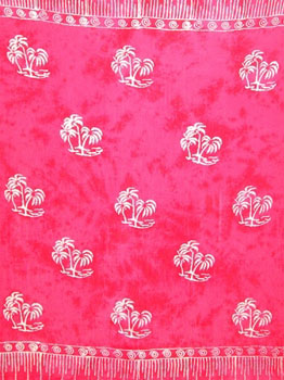 Plus Size Batik Pink With Palm Trees