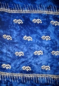 Batik Blue With Hibiscus