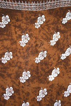 Batik Brown With Hibiscus