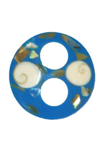 Blue Circle Shaped Tie with Abalone Shell