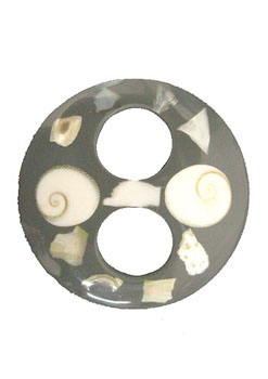 Gray Circle Shaped Tie with Abalone Shell
