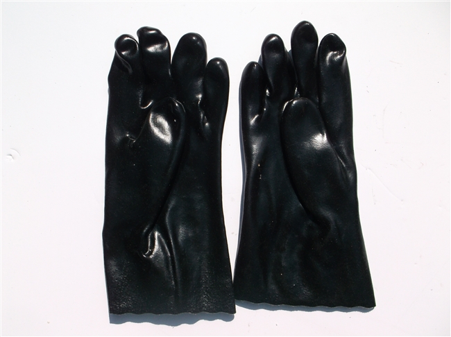 12" black rubber glove