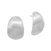 Matte Silver Satin Rounded Post 1.2" Earring