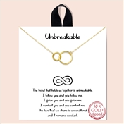 "Unbreakable" 18K Gold Dipped Double Circle 16"-18" Necklace