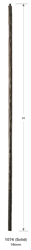 Florence Collection - 1074: 44" Large Hammered Round Bar Baluster  | Stair Part Pros