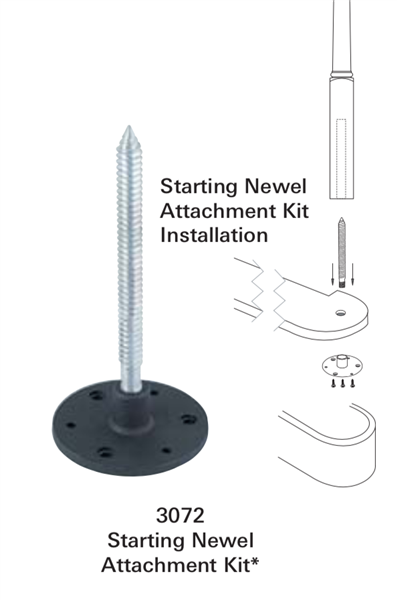Stair Post Installation Hardware - 3072 Starting Newel Attachment Kit | Stair Part Pros