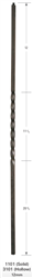 Crown Heritage Stair Parts 3101: Hollow Single Twist Baluster | Stair Part Pros