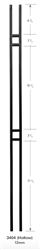 Sicily Collection Stair Parts 3404: Hollow Double Bar Baluster | Stair Part Pros