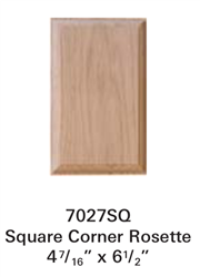 7027SQ Square Plain Wood Rosette for Stairs - Corner Staircase Rosette | Stair Part Pros