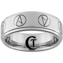 8mm Pipe One-Step Satin Finish Tungsten Atheist Ring