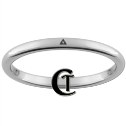 2mm Dome Tungsten Legend of Zelda Triforce Design Ring.