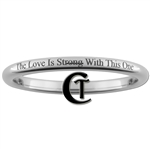2mm Dome Tungsten Quote- The Love is Strong With This One Designed Ring.