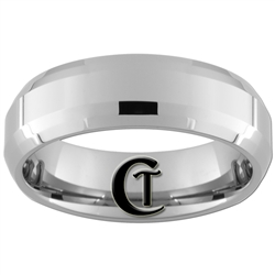 7mm Double Beveled Tungsten Carbide Wedding Ring.