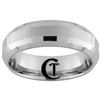 7mm Double Beveled Satin Finish Tungsten Carbide Wedding Ring.