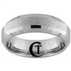 7mm Double Beveled Stone Finish Tungsten Carbide Wedding Ring.
