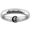 4mm Dome Tungsten Carbide Chicago Skyline Design Ring.