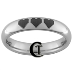 4mm Tungsten Carbide 8-Bit Hearts Laser Design Ring.