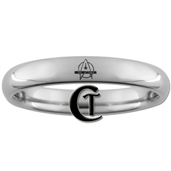 4mm Dome Tungsten Carbide Star Trek Starfleet Design Ring.