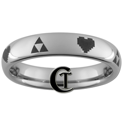 4mm Dome Tungsten Legend of Zelda Design Ring.