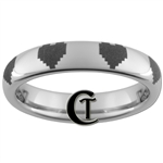 4mm Polished Tungsten Zelda 8-Bit Hearts Design Ring.