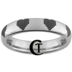 4mm Polished Tungsten Zelda 8-Bit Hearts Design Ring.