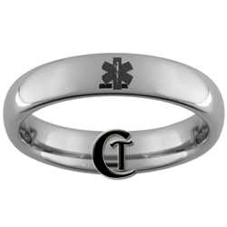 Star of Life EKG Tungsten Ring