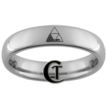 4mm Dome Tungsten Legend of Zelda Missing Triforce & Hylian Design Ring.