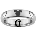 4mm Dome Tungsten Carbide Kingdom Hearts & Mickey Design Ring.